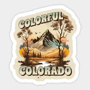 Colorful Colorado Mountain Nature Outdoors Retro Vintage Sticker